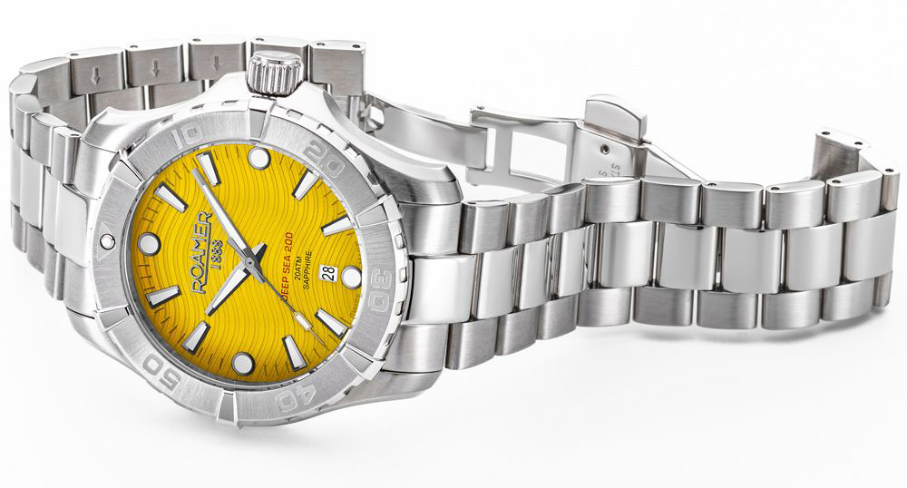 Roamer Deep Sea 200 Canola Limited Edition férfi óra sárga számlappal