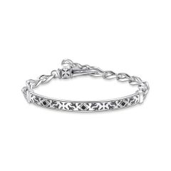 Thomas Sabo Ezüst karkötő vésett mintával és kövekkel