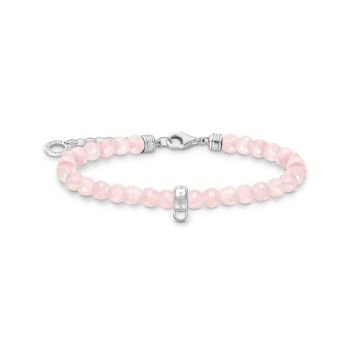 Thomas Sabo Rózsakvarc állítható charmtartós ezüst karkötő