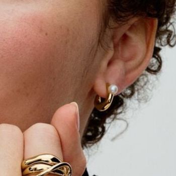 Pandora karika fülbevaló tenyésztett gyönggyel