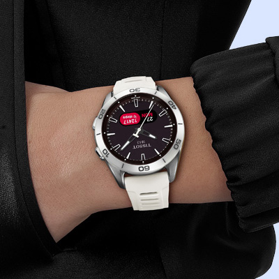 Tissot T-Touch Connect Sport titánium fehér szilikonszíjas solar hybrid okosóra