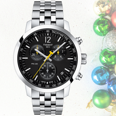 Tissot PRC 200 fekete számlapos chronograph férfi karóra