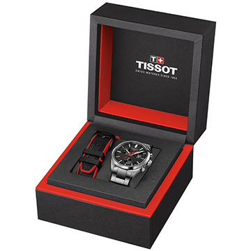 Tissot PR 100 'Vuelta' fekete chronograph férfi karóra díszdoboz