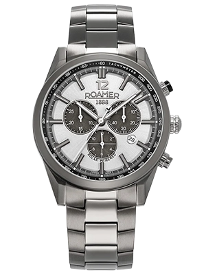 Roamer Helios Power titántokos solar ezüst férfi chronograph karóra
