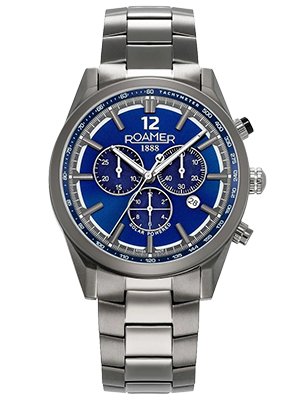Roamer Helios Power titántokos solar kék férfi chronograph karóra