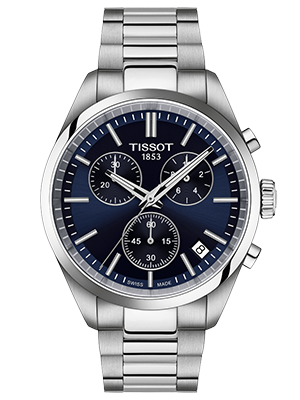 Tissot PR 100 kék számlapos chronograph férfi karóra