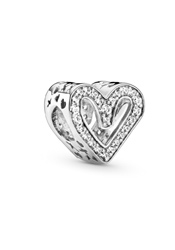 Pandora ékszer Csillogó aszimmetrikus szív ezüst charm