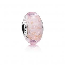 Pandora ékszer Rózsaszín csillámló üveg charm