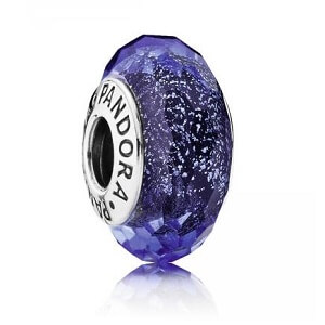 Pandora ékszer Színjátszó kék fazettált muránói üveg ezüst charm