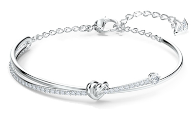Swarovski Ezüst színű karperec szívvel kristályokkal
