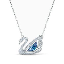 Swarovski Táncoló hattyú nyaklánc kék swarovski kristállyal