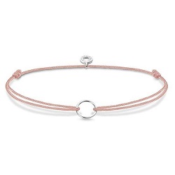 Thomas Sabo Bézs textil karkötő ezüst karikával