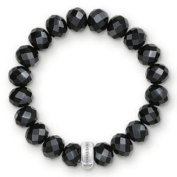 Thomas Sabo Ezüst obszidián gumis karkötő 