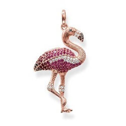Thomas Sabo Flamingó ezüst medál 18K rosé arannyal bevonva cirkóniával szintetikus korunddal