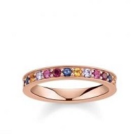 Thomas Sabo Királyi színes köves rozé gyűrű