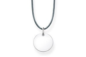 Thomas Sabo Szürke textil choker gravírozható ezüst lappal