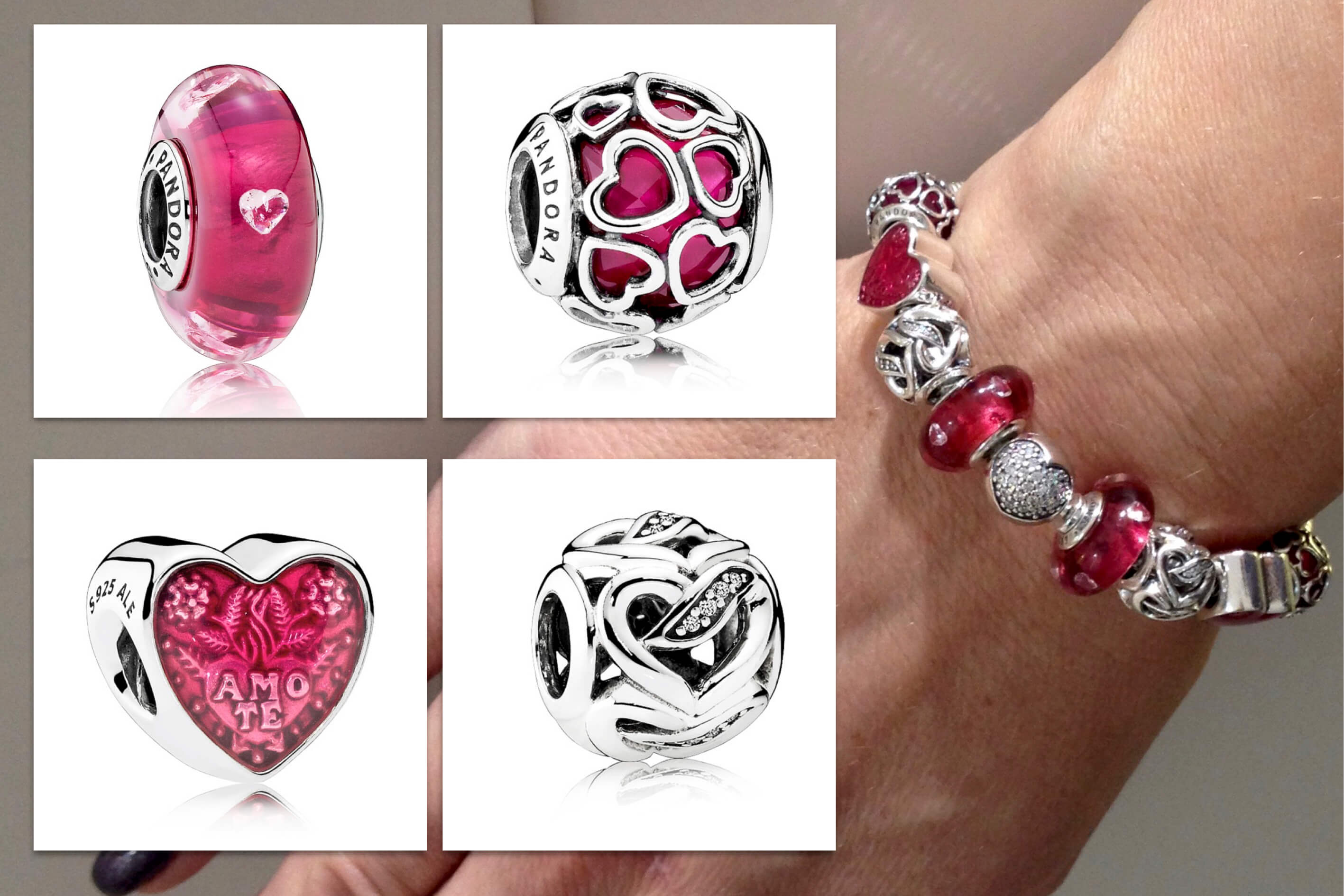 Pink Pandora karkötő és charm