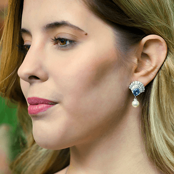 Swarovski Idyllia kék köves fülbevaló