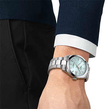 Tissot Gentleman Powermatic 80 Silicium világoskék számlapos férfi óra