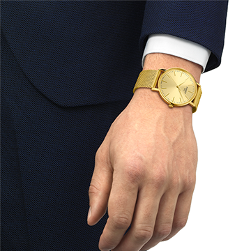 Tissot Everytime arany színű mesh szíjas férfi karóra