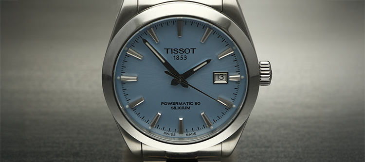 Tissot Gentleman Powermatic 80 Silicium világoskék számlapos férfi karóra