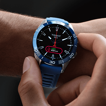 Tissot T-Touch Connect Sport titánium kék szilikonszíjas solar okosóra