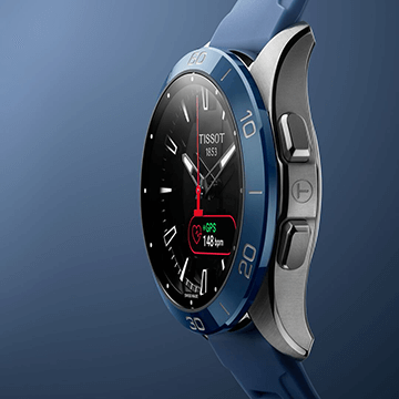 Tissot T-Touch Connect Sport kék szilikonszíjas solar hybrid okosóra