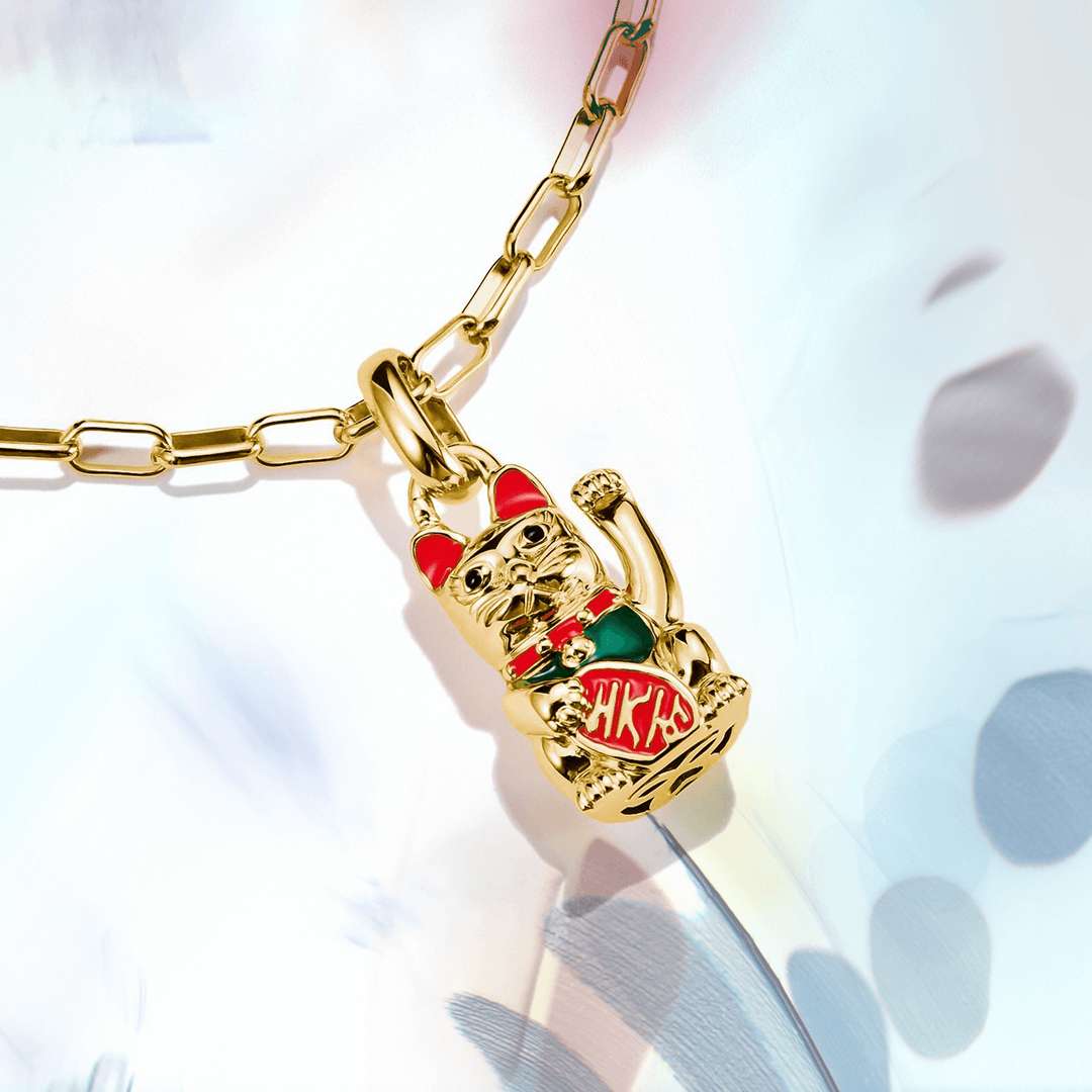 Thomas Sabo Aranyozott macska connect charm