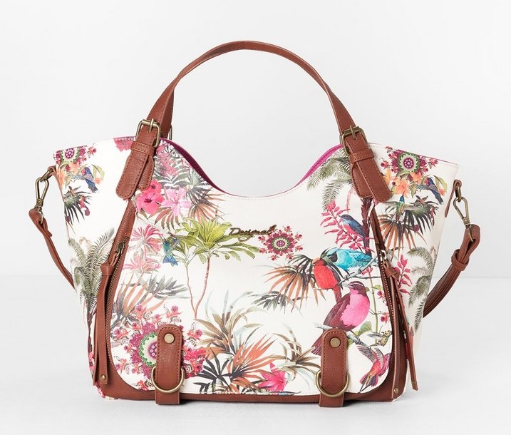 Neuf Avec étiquettes – Sac De Sport Desigual Tropic (Turquoise, Motif Floral)