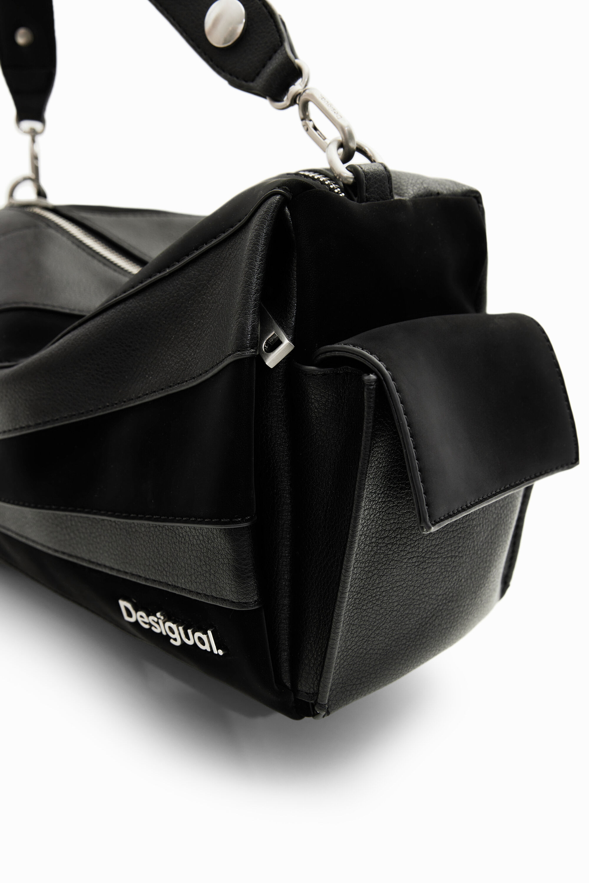 Borsa Desigual Half Habana Donna - Nero, Pelle Sintetica, Manici Intercambiabili